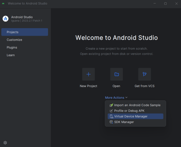 create a virtual Android Device