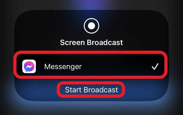 start broadcast on iphone