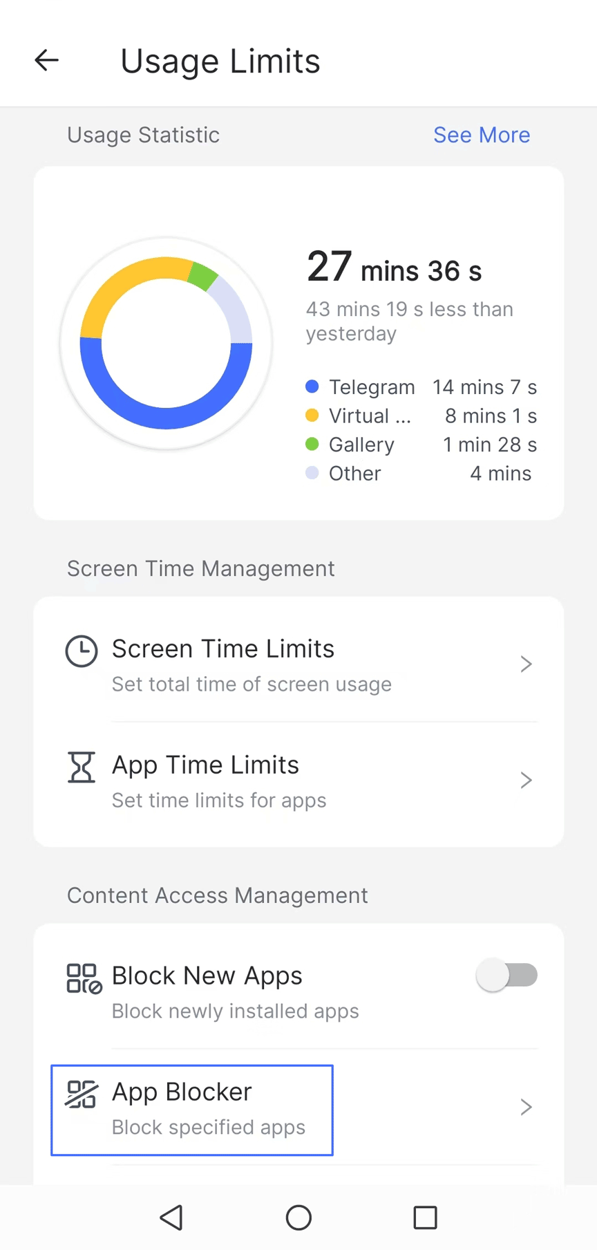 tap app blocker in usage limits ps