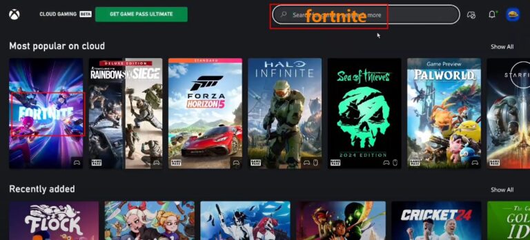 search fortnite on xbox