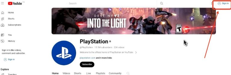 click on sign in
