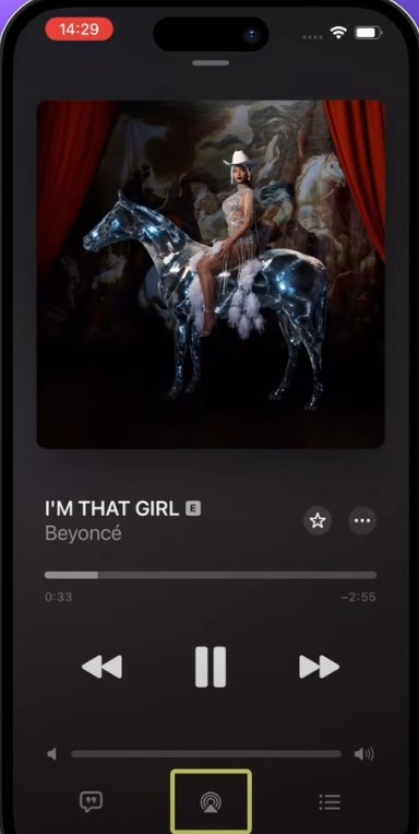 Tap the AirPlay icon